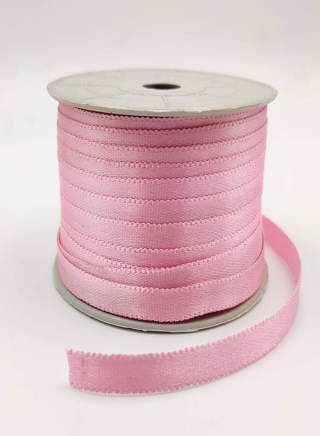 BOBBINY Light Pink Satin Striped Ribbon 0.25 Inch 10 Meter for Bridal Gift wrap, Wrapping Bows, Gift Bows, Christmas Bows, Party Decoration - Image 2